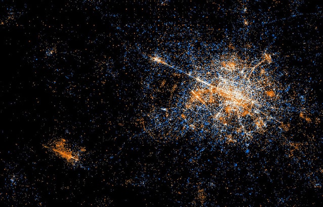 photo satellite de Paris la nuit